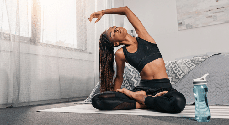 Young woman exercising