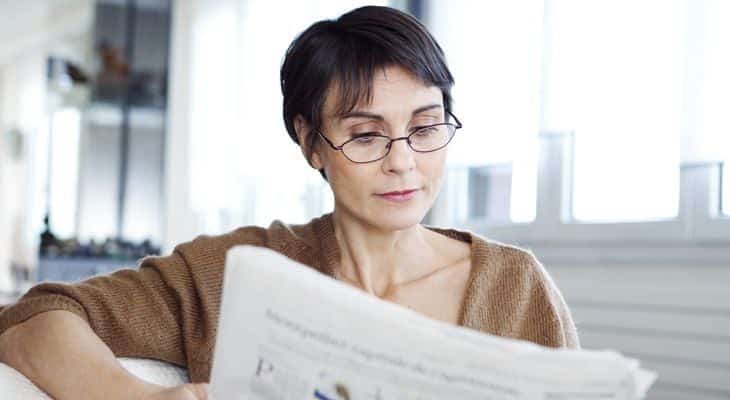 Women using reading glasses