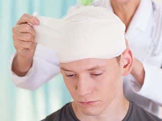 man with head injury